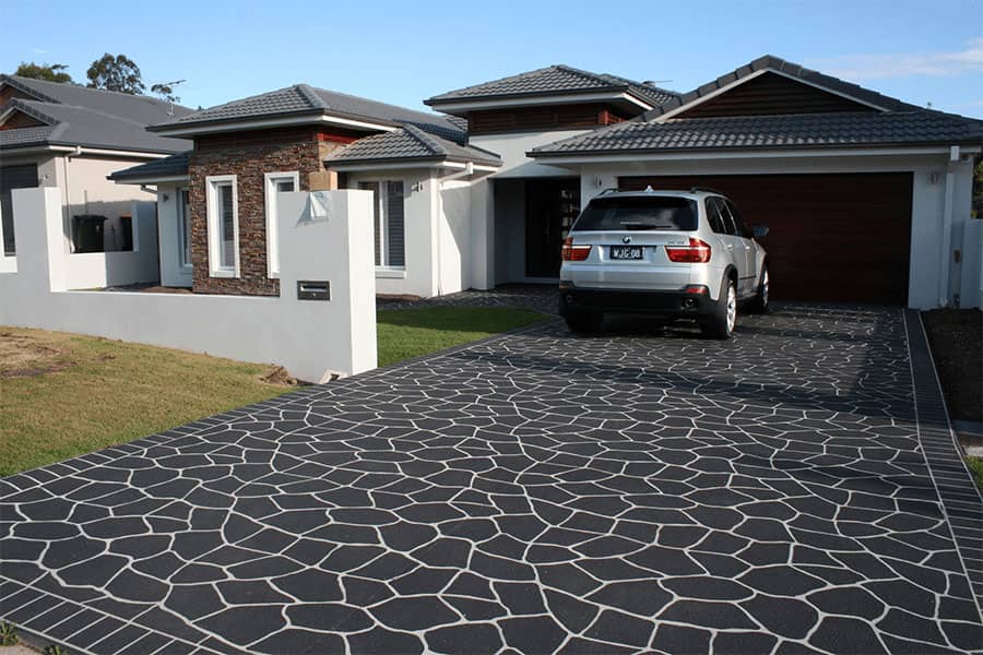Concrete Stencilling on Driveway - Sunset Coatings